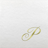 White Initial Linun Paper Beverage Napkins