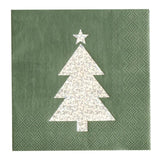 SILVER GLITTER TREE COCKTAIL NAPKINS