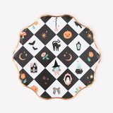 Patchwork Halloween Side Paper Plates