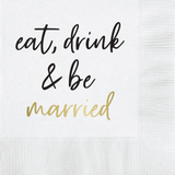 Eat, Drink, & Be Married Paper Cocktail Beverage Napkins