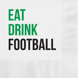 Eat Drink Football Paper Cocktail Beverage Napkins