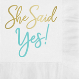 She Said Yes! Paper Cocktail Beverage Napkins