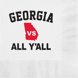 Georgia vs All Y'All Paper Cocktail Beverage Napkins