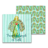 FRIENDS ARE ANGELS ON EARTH COCKTAIL NAPKIN