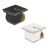 Foil Black/White Grad Shape Hat Paper Beverage Napkins