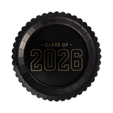 Class 2026 Black Round Paper Plates