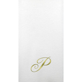 White Initial Linun Paper Guest Napkins