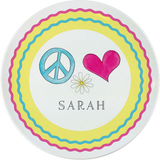 Personalized Peace Love Eat Kids Plate