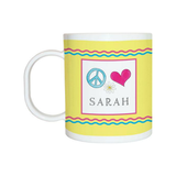 Personalized Peace Love Eat Kids Mug
