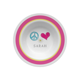 Personalized Peace Love Eat Kids Bowl