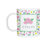 Personalized Pink Blooms Kids Mug
