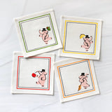 PINK ELEPHANTS COCKTAIL NAPKIN SET