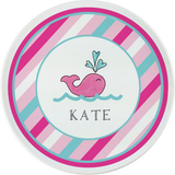 Personalized Preppy Whale Kids Plate