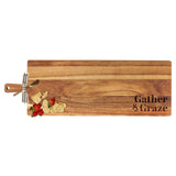 ACACIA WOOD THICK HANDLE BOARD WITH GOLD SPREADER | GATHER & GRAZE