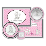 Personalized Purrfect Kids Dinnerware Set