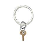 LEATHER BIG O KEY RING - QUICKSILVER CROC-EMBOSSED