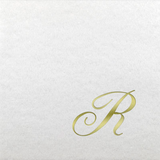 White Initial Linun Paper Beverage Napkins