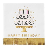 FOIL FRINGE BEVERAGE NAPKINS - HAPPY BIRTHDAY