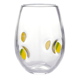 Lemon Icon Stemless Wine Glass