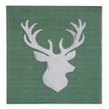 Silver Foil Deer Beverage Napkin
