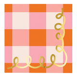PINK PLAID BEVERAGE NAPKIN
