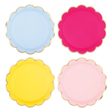 Color Scalloped Round Paper Plates