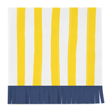 Yellow Stripes Fringed Beverage Napkins