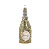 GLITTERED CHAMPAGNE BOTTLE ORNAMENT