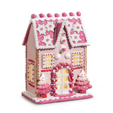 LIGHTED PINK GINGERBREAD HOUSE