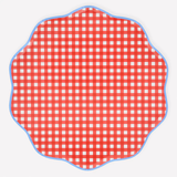 Red Gingham Paper Dinner Plates