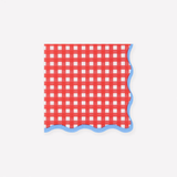Red Gingham Paper Beverage Napkins