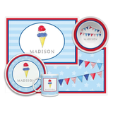 Personalized Triple Scoop Summer Dinnerware Set