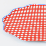 Red Gingham Paper Dinner Plates