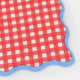 Red Gingham Paper Beverage Napkins