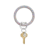 SILICONE BIG O KEY RING - RAINBOW CONFETTI
