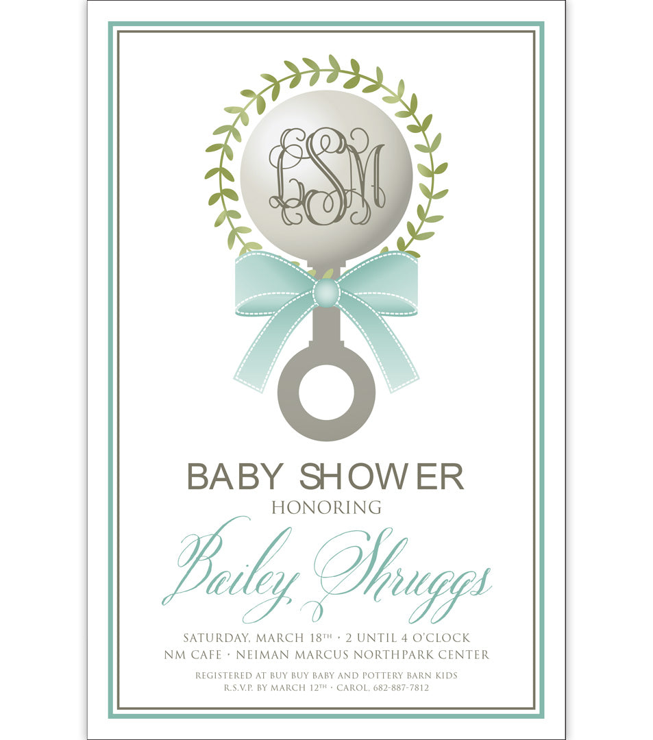 Baby Rattle Invitations – Swoozie's