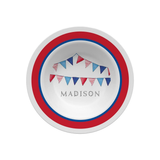 Personalized Red White and Blue Kids Bowl