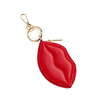 KISSES ZIP POUCH/KEY RING RED