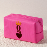 CARA QUEEN OF HEARTS ZIP POUCH PINK