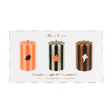 Halloween Striped Pillar Candles