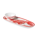 Lobster Oval Melamine Tray w/ Dip Bowl