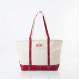 Large Red Plaid Classic Tote