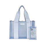 Carolina Blue Crochet Wave Jelly Tote w/ Phone Pouch