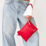 Cherry Red Veda Woven Crossbody