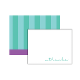 Green Stripe Thank You Note Cards