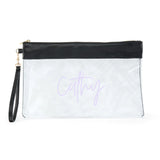 PERSONALIZED LARGE CLEAR MAKE UP BAG - SCRIPT FONT