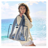 Navy Gingham Jelly Tote