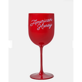 Red American Honey Wine Glass
