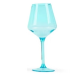 Bright Pastel Blue Acrylic Stemmed Wine Glass