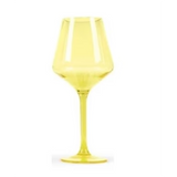 Bright Pastel Yellow Acrylic Stemmed Wine Glass
